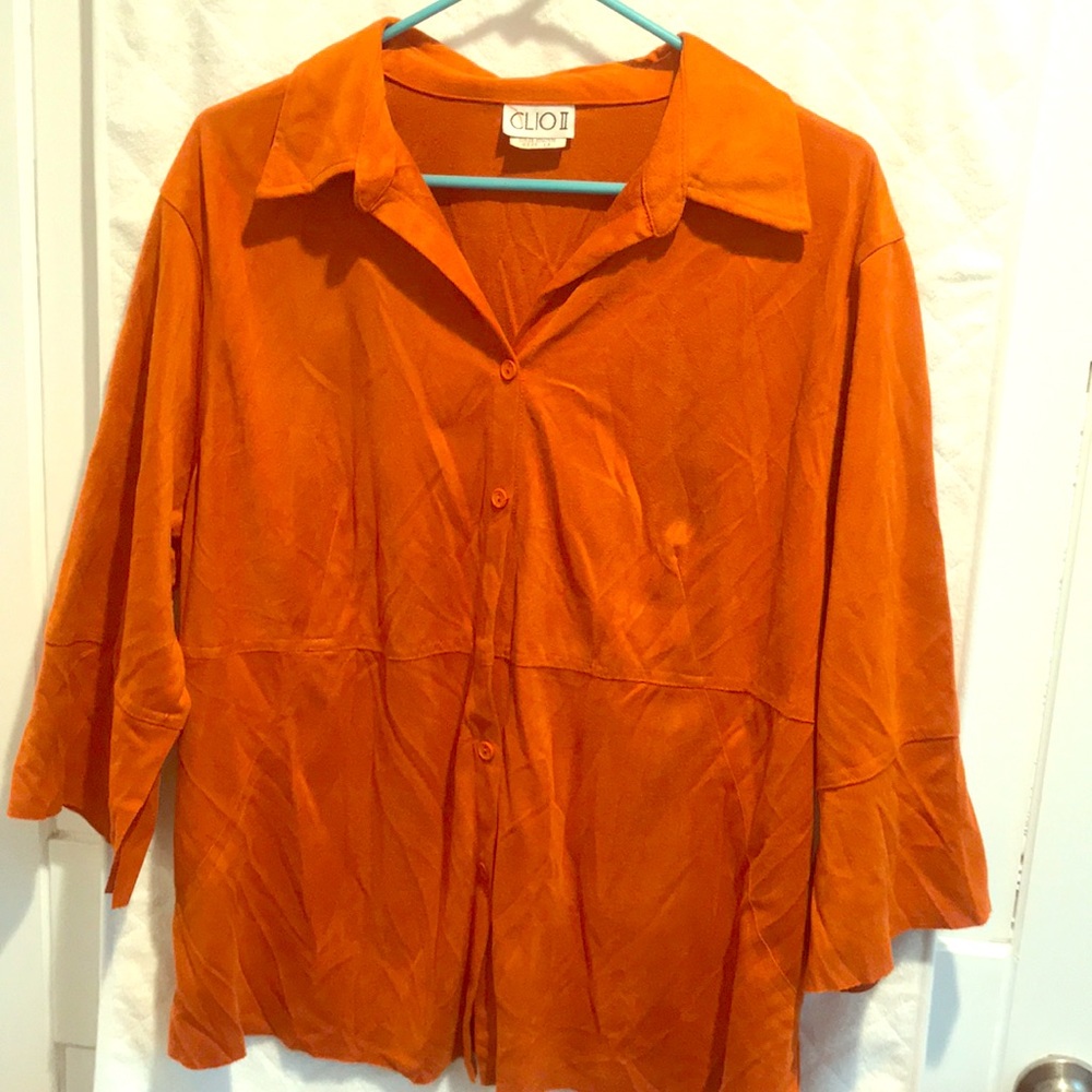 Clio ll Faux Suede Shirt - 1X